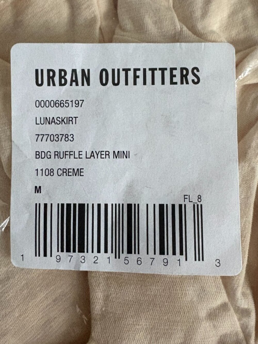 BDG Urban Outfitters Lunaskirt Women's Cream Ruched Ruffle Mini Skirt Coquette M - Picture 5 of 9